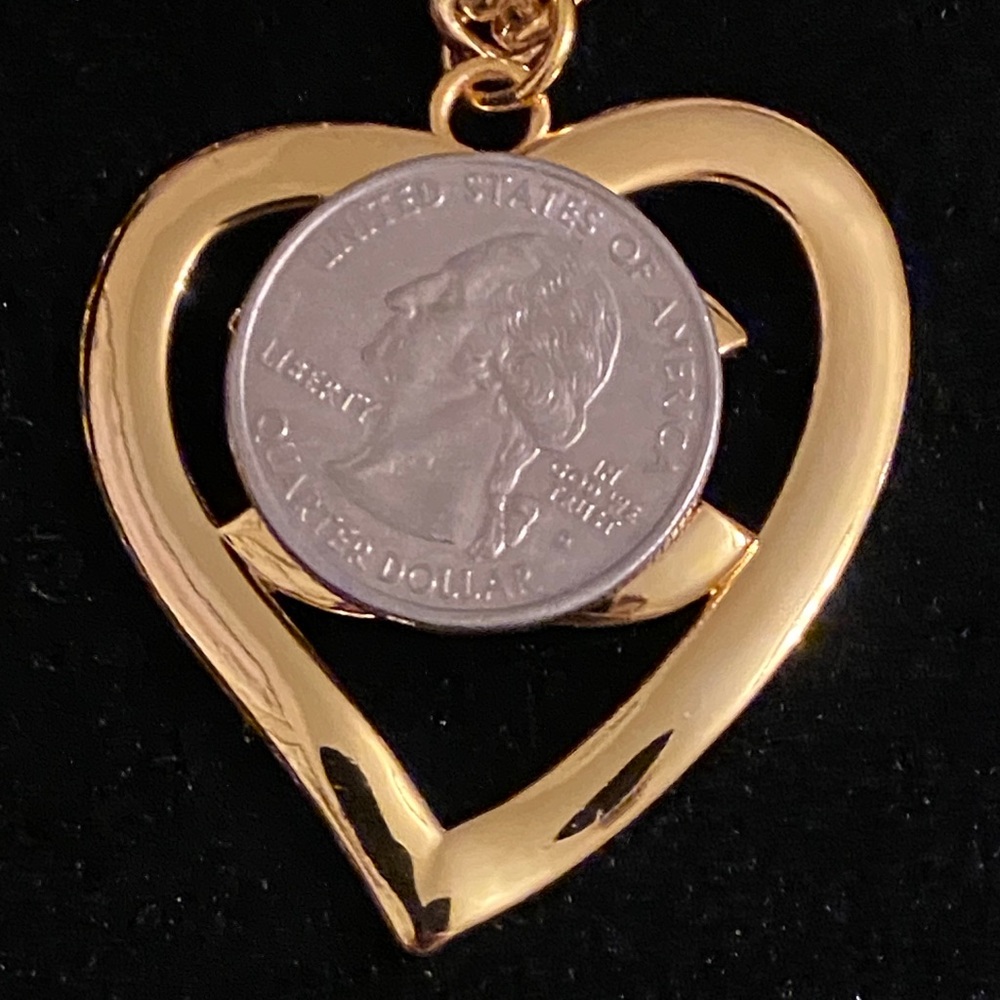 CHANEL Gold Heart Pendant Necklace with Interlocking CC - Picture 9 of 9